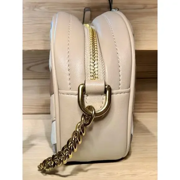 Tory Burch Kira Tri Color Quilted Leather Camera Bag